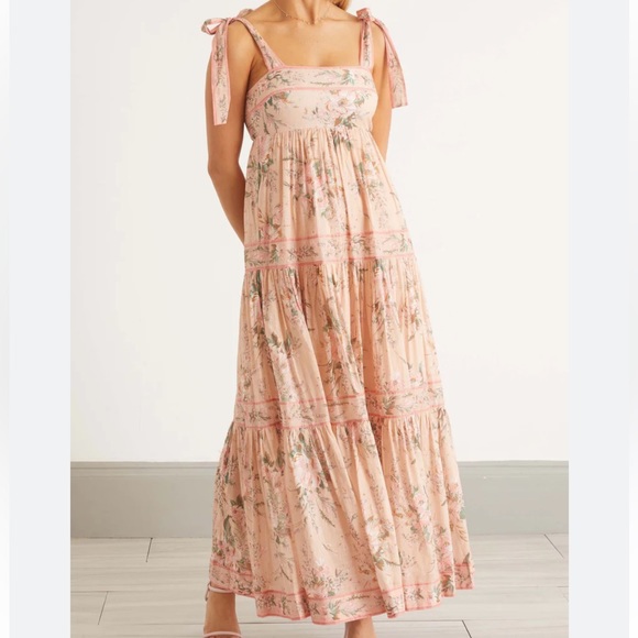 Zimmermann Moonshine Shoulder Tie Midi Dress NWT - Picture 2 of 7